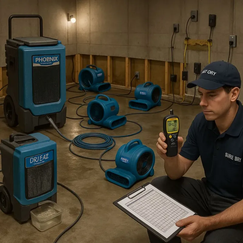 Structural Drying and Dehumidification process in Haw River, NC